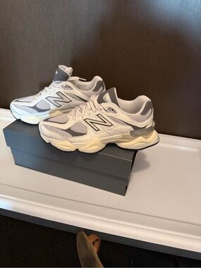New Balance Cream and Gray Dad Sneakers